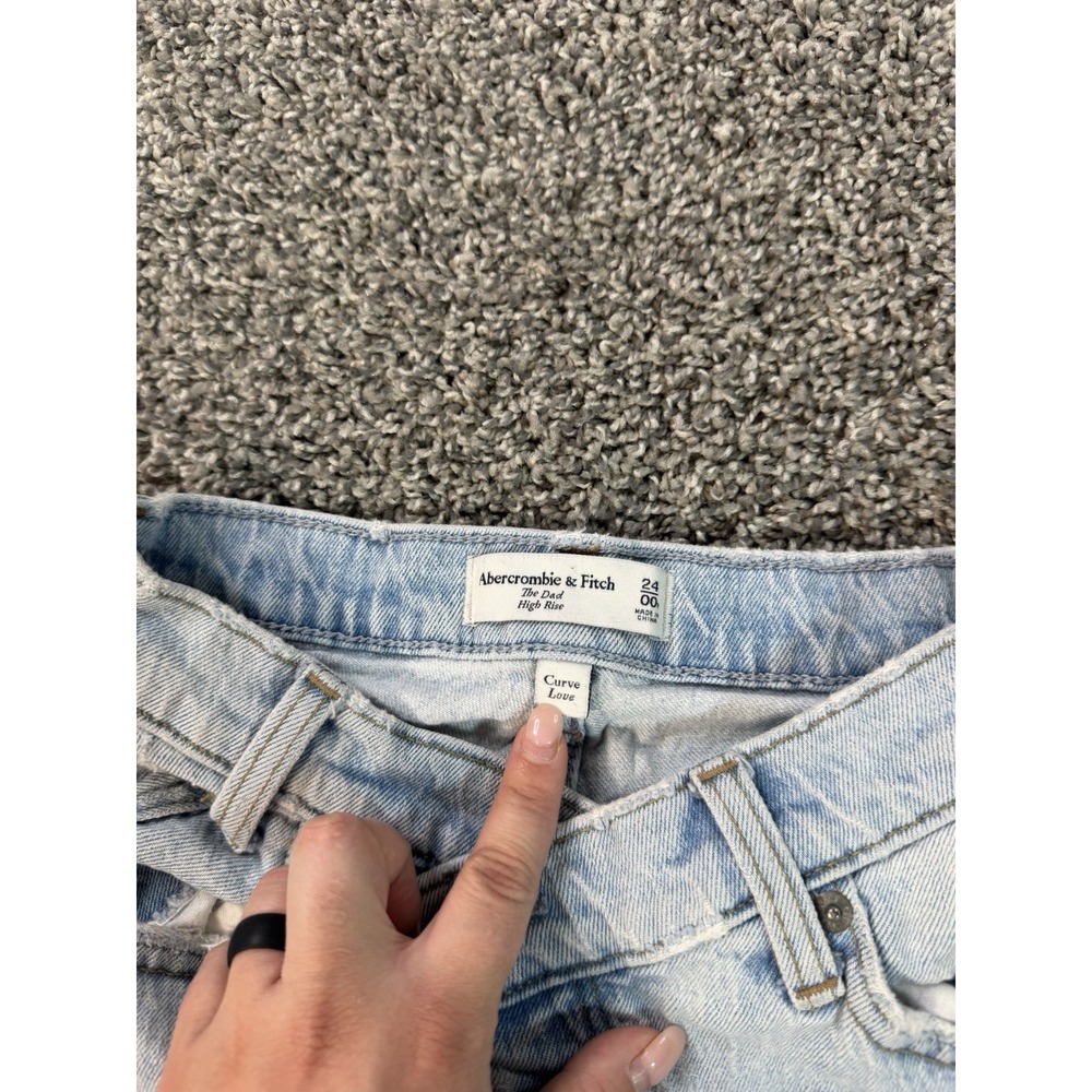 Abercrombie & Fitch Curve Love The Dad High Rise Jeans Women's Size 24 Blue - Picture 5 of 12